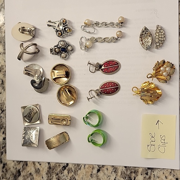 Vintage Earrings & Shoe Clips - Picture 2 of 6